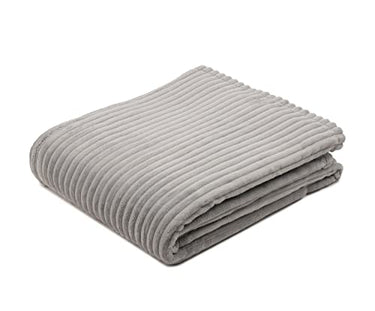 Gözze - Kuschelweiche Kuscheldecke, Feine Cord-Optik, 1040g/Stück, 150 x 200 cm - Silber im Sale